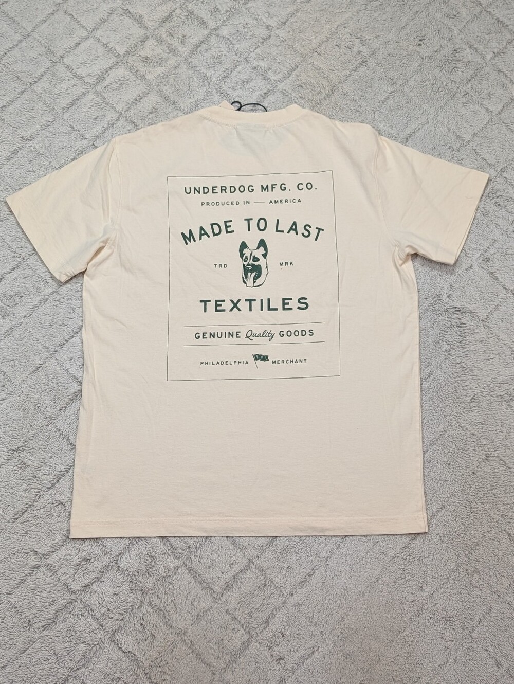 Underdog Apparel American Giant Shirt Mens L White Graphic Tee Heavy Cotton